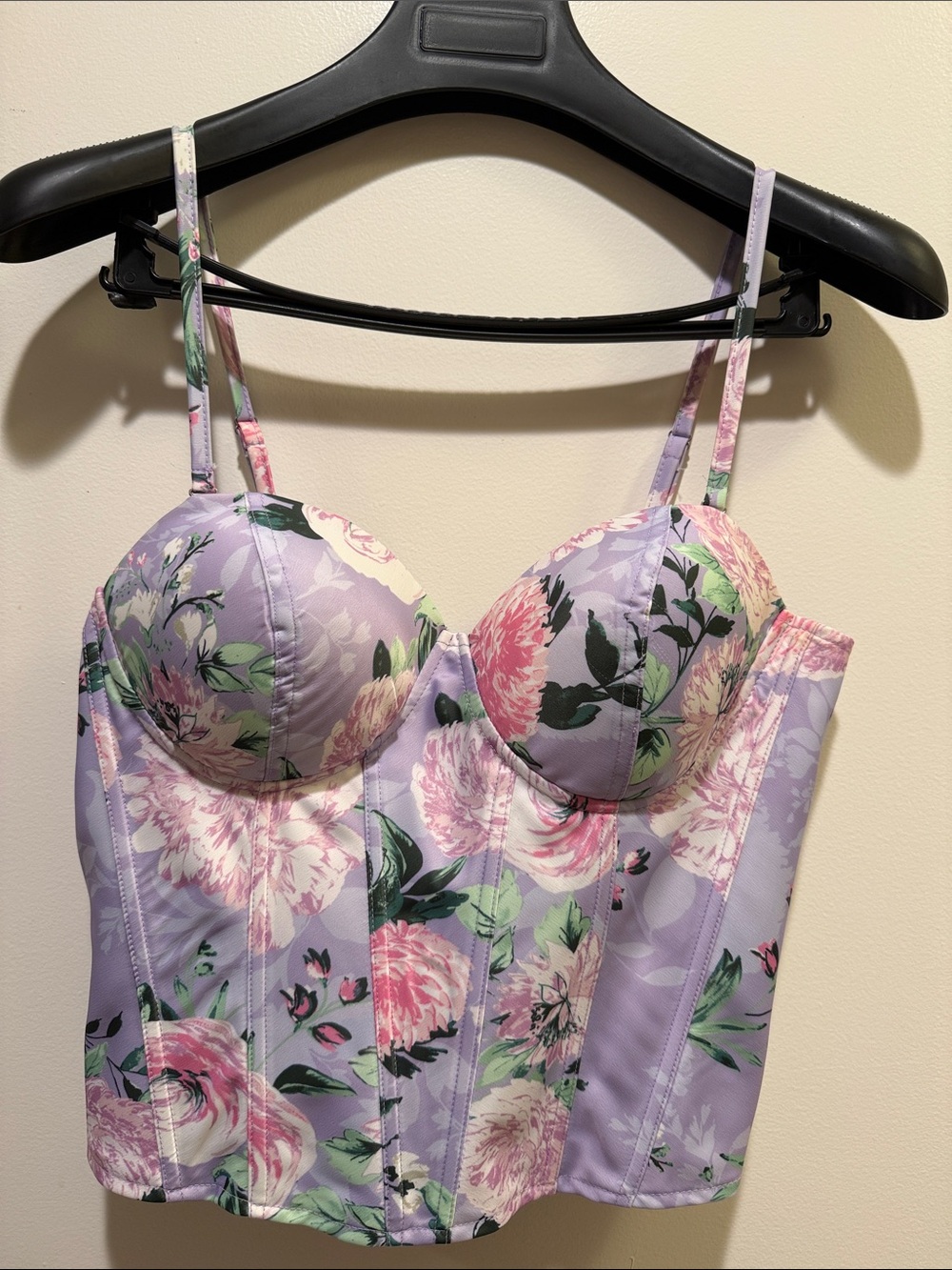 JLUXLABEL Lavender Floral Longline Bustier